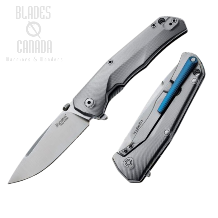 Lion Steel T.R.E. Exchange Flipper Framelock Knife, M390, Titanium Blue, TRE BL